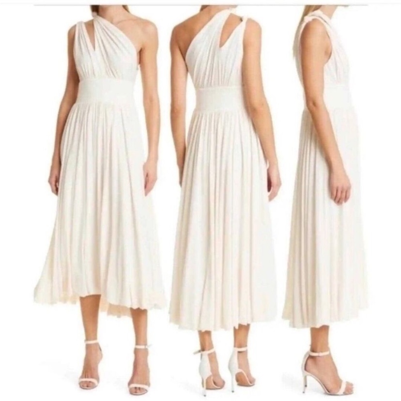 La Ligne Cream One Shoulder Dress